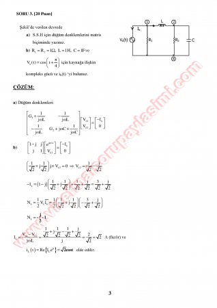 Elektrik Devreleri-2 Bütünleme Soruları Ve Cevapları-2013