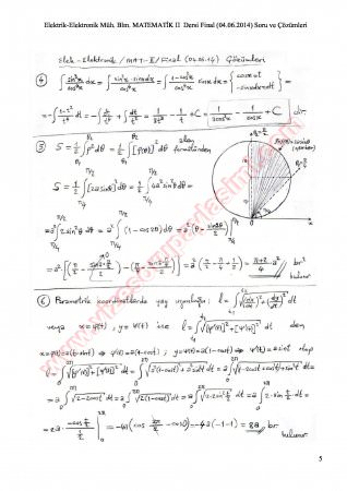 Matematik-2 Final Soruları Ve Cevapları-2014