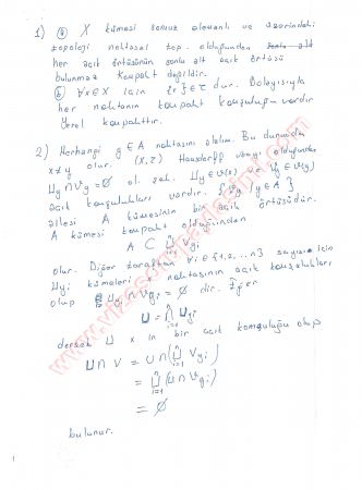 Topoloji-2 Vize Soruları Ve Cevapları-2014
