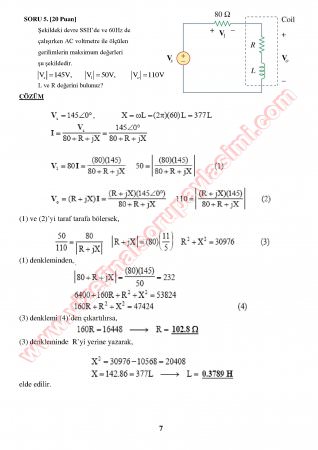 Elektrik Devreleri-2 Vize Soruları Ve Cevapları-2013