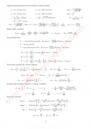 Jeodeziye Giriş Mazeret Soruları Ve Cevapları 