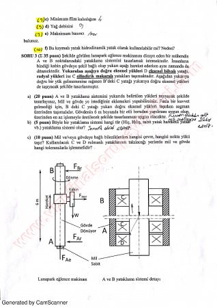 Makina Elemanları -2 Vize Soruları Ve Cevapları