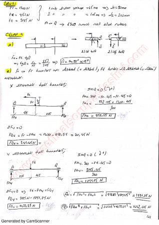 Makina Elemanları -2 Vize Soruları Ve Cevapları