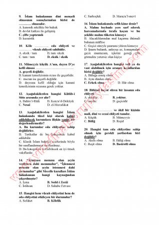 İslam Tarihi-1 Final Soruları-2015