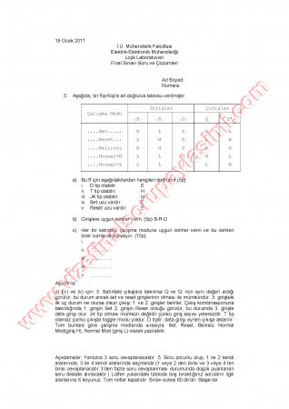 Lojik Laboratuvarı Final Soruları Ve Cevapları 