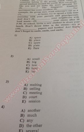 İleri İngilizce -2 Vize Soruları
