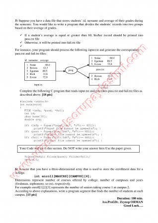 Programlama Dilleri-1 Final Soruları Ve Cevapları-2011