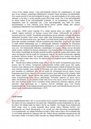 Roma Hukuku Bitirme Soruları Ve Cevapları-2014