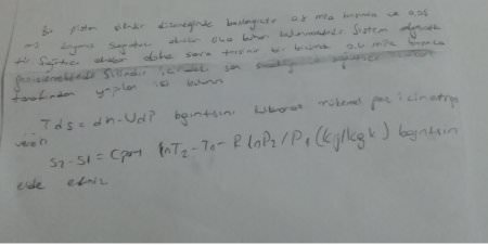 Termodinamik -2 Vize Soruları ve Cevapları