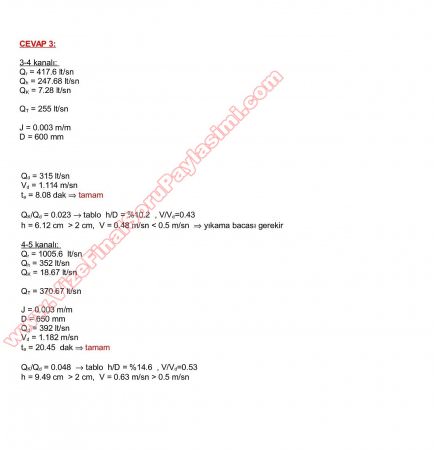 Su Temini ve Çevre Sağlığı Dersi Bütünleme Soruları