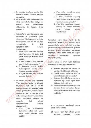 Medeni Hukuk-1 Final Soruları