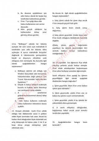 Medeni Hukuk-1 Final Soruları