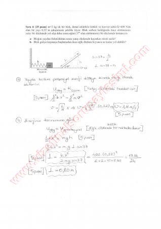 Fizik-1 Vize Soruları Ve Cevapları-2013