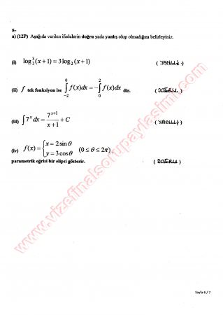 Matematik-1 Final Soruları Ve Cevapları