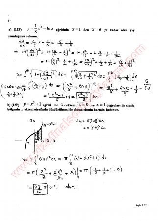 Matematik-1 Final Soruları Ve Cevapları