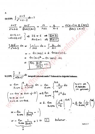 Matematik-1 Final Soruları Ve Cevapları
