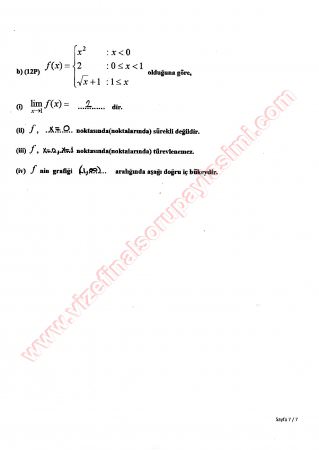 Matematik-1 Final Soruları Ve Cevapları