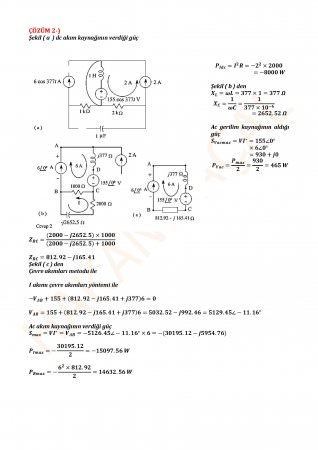 Elektrik Devreleri-1 Vize Soruları Ve Cevapları 