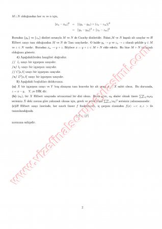 Fonksiyonel Analiz-2 Vize Soruları Ve Cevapları 