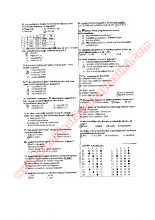 Bilgisayara Giriş Final Soruları - 2005