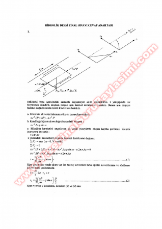 Hidrolik Final Soruları - 2005