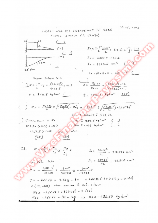 Mukavemet -2 Final Soruları -2005