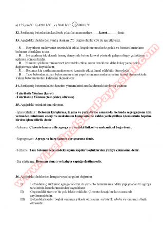 Yapı Malzemeleri Final Soruları -2004