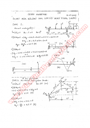 Yapı Statiği Final Soruları -2005