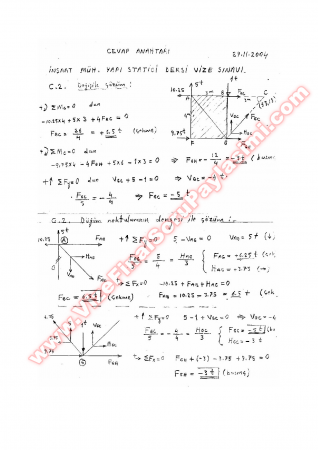 Yapı Statiği Final Soruları -2005