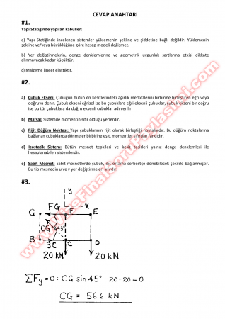 Yapı Statiği Yaz Okulu Vize2 Soruları -2011