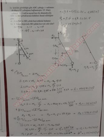 Dinamik Dersi Vize Soruları ve Çözümleri -2015