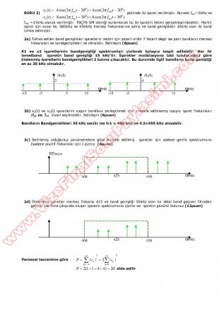 Haberleşme Teorisi Dersi Final Soruları ve Cevapları