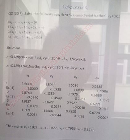 Sayısal Çözümleme Dersi 2.Vize Soruları