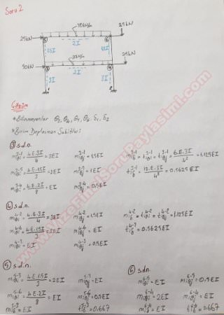 Yapı Statiği -2 Final Soruları ve Cevapları -2014