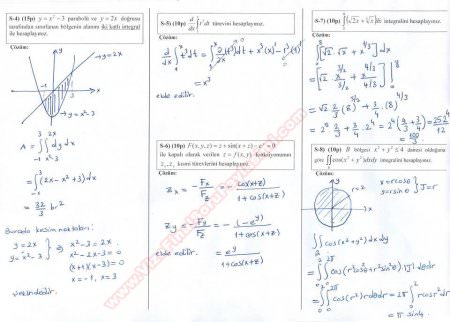 Matematik -2 Final Soruları (Tek. Fakültesi) - 2015