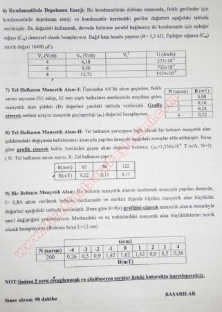 Fizik Lab. -2 Vize Soruları