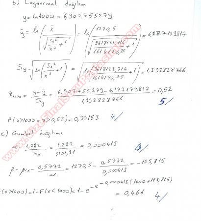 İstatistik Dersi Final Soruları ve Cevapları