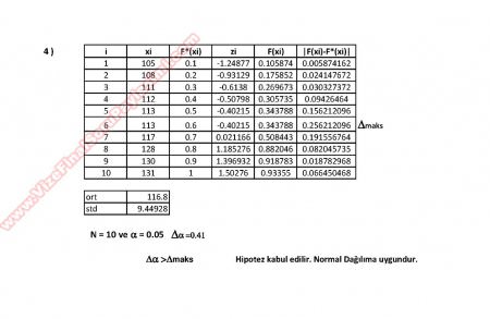 İstatistik Dersi Bütünleme Soruları ve Cevapları