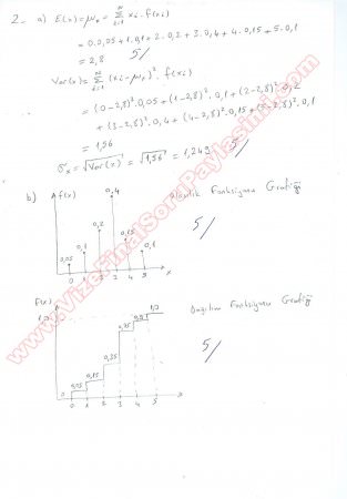İstatistik Dersi Bütünleme Soruları ve Cevapları