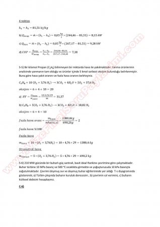 Termodinamik -2 Final Soruları ve Cevapları -2013