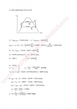 Termodinamik -2 Final Soruları ve Cevapları -2013