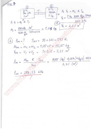 Termodinamik -1 Bütünleme Soruları ve Cevapları