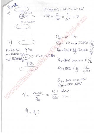 Termodinamik -1 Bütünleme Soruları ve Cevapları