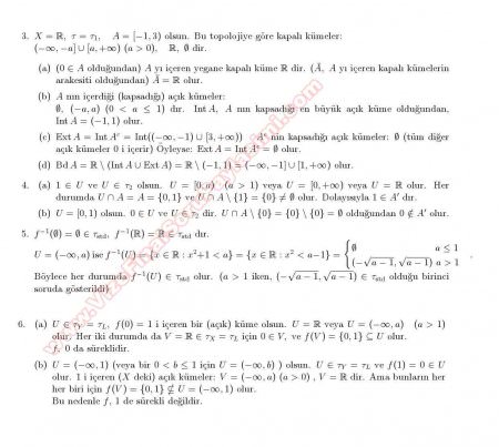 Topoloji Dersi Vize Soruları ve Cevapları -2014