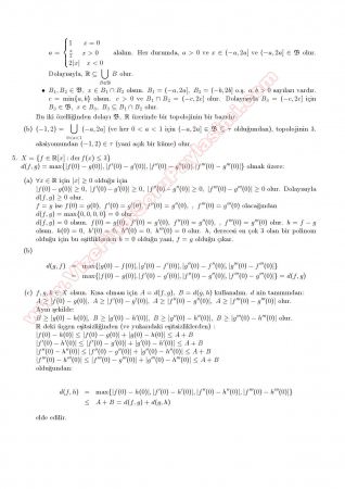 Topoloji Dersi Bütünleme Soruları ve Çözümleri