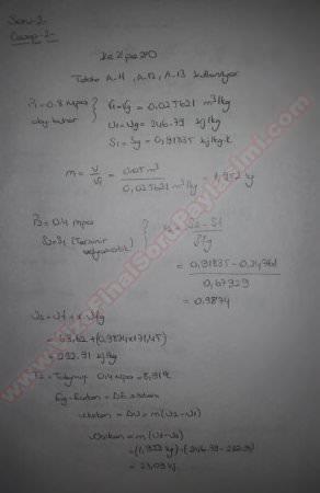 Termodinamik -2 Vize Soruları ve Cevapları