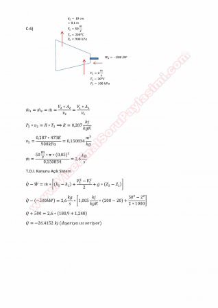 Termodinamik -1 Vize Soruları ve Cevapları