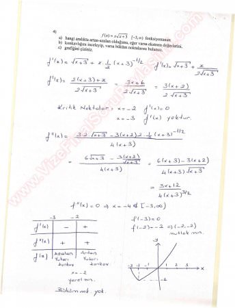 Matematik -1 Vize Soruları