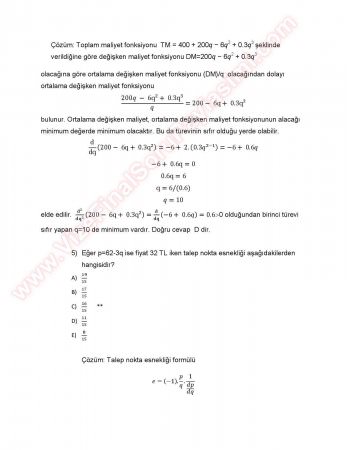 Matematik -2 Final Soruları Çözümleri