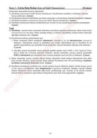 Telsiz ve Mobil Ağlar Vize Soruları